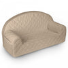Beige velvet kinderbank met gewatteerd patroon, zacht en kindvriendelijk ontwerp voor veilige, duurzame kinderkamermeubels. - Default Title - babysteps, beige, kinderbank, Velvet - Kinderbank Velvet Beige - Casa Mini