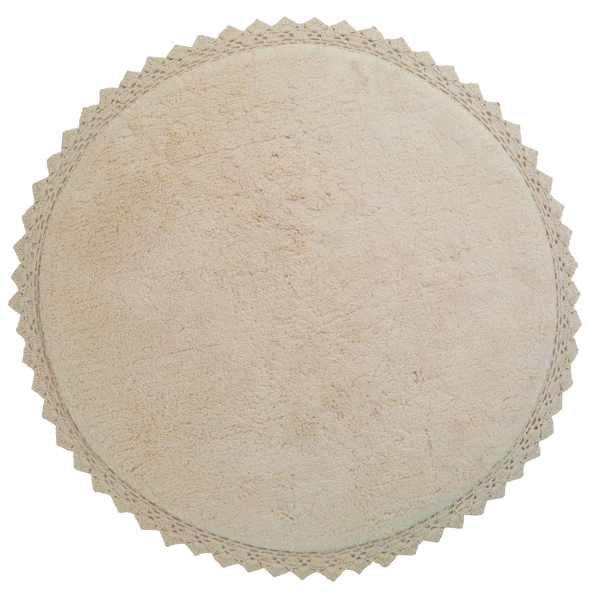 Rond, pluche Perla Sable vloerkleed in warme beige tint met golvende zijkanten, kindvriendelijk en veilig voor kinderkamer,. - Default Title - boho, nattiot, perla, perla olive, pluche, rond, Vloerkleed - Perla Sable Vloerkleed Nattiot - Casa Mini