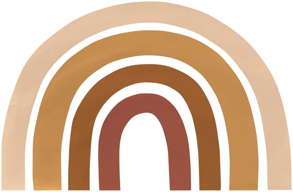 Organische muurstickers in warme bruin- en beige tinten met regenboogontwerp, perfect voor kinderkamer en kindvriendelijk. - Default Title - Muursticker | Sunny Rainbow XL - kinderkamer, lilipinso, Muursticker, Regenbogen, Regenboog, sunny - Casa Mini