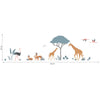 Organische, kindvriendelijke muursticker met giraffe, struisvogel en savanneplanten in zachte aardetinten, veilig en. - Muursticker | Savannah Animals - Default Title - Giraffe, kinderkamer, lilipinso, Muursticker, Savanne, Tanzania, vliesbehang - Casa Mini