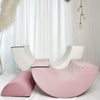 Lichtroze organische speelset van zacht velvet met zachte, afgeronde vormen en speelkussens in pastelroze en wit,. - Regenboog speelset Pink - Default Title - afneembaar, Klimmen, Licht roze, Moje, roze, Soft Velvet, Speelbogen, Speelboog, Wit - Casa Mini