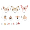 Set van organische, kindvriendelijke muurstickers met vlinders en insecten in zachte tinten van roze, beige en oranje,. - Muursticker | Butterflies and Insects - Default Title - bloemen, Coccinella, Insecten, kinderkamer, lilipinso, Muursticker, vliesbehang, vlinders - Casa Mini
