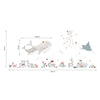 Organische muurstickers met zachte, kindvriendelijke illustraties van een walvis, manta rog, zeeanemonen en koraal in. - Muursticker | Ocean Field XL - Default Title - kinderkamer, kwal, lilipinso, Muursticker, Oceaan dieren, ocean field, vliesbehang, walvis - Casa Mini