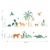 Kleurrijke muursticker set met jungle dieren en planten in zachte, natuurlijke tinten voor kinderkamerdecoratie. - Muursticker | Jungle Animal - Default Title - Bosdieren, jungle, kinderkamer, lilipinso, Muursticker, vliesbehang, Yatsuni - Casa Mini