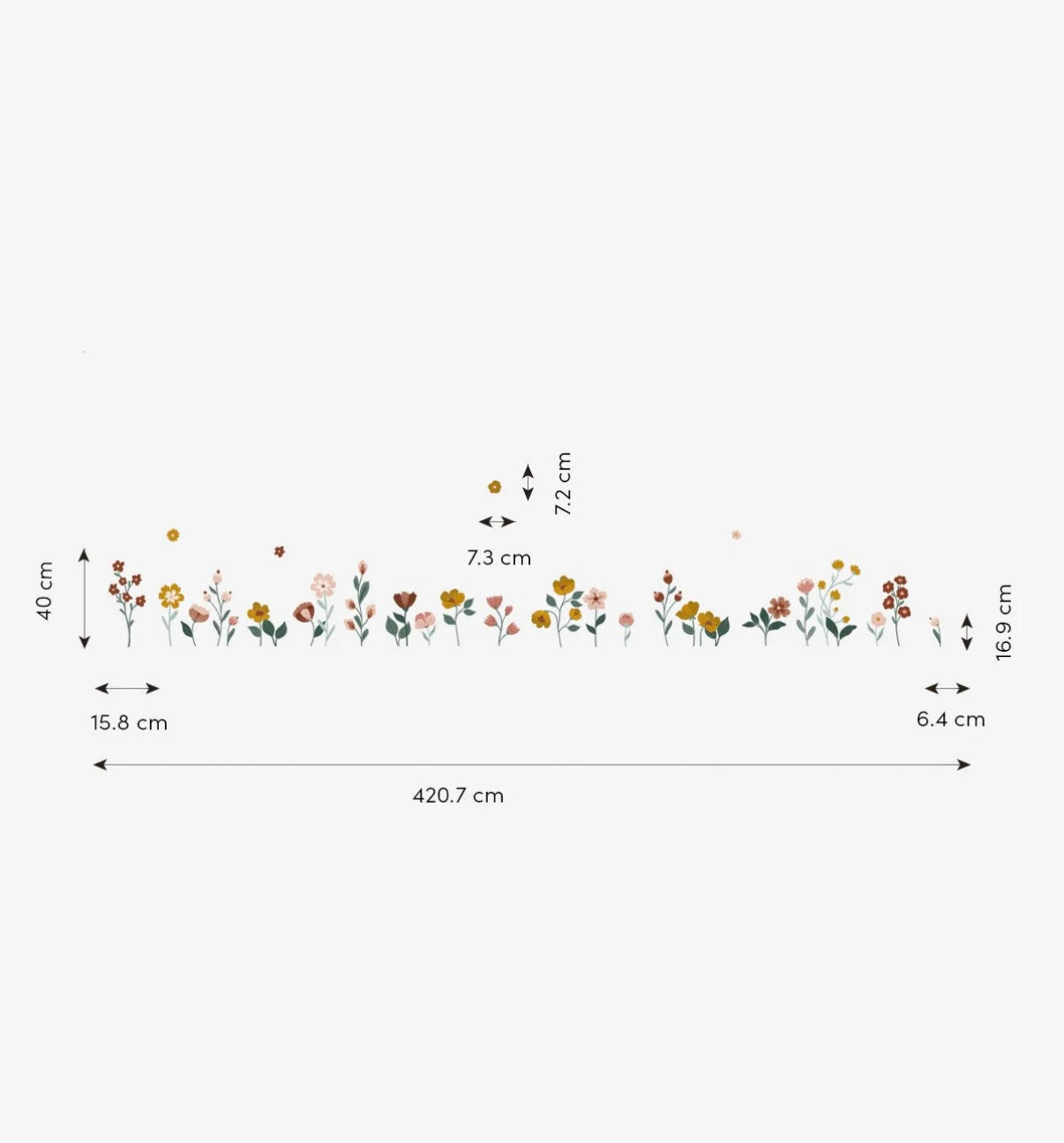 Organische muurstickers met zachte kleuren, diverse bloemen en bladeren in pastelroze, oranje en groen, geschikt voor. - Muursticker | Capucine L/XL - Large - bloemen, bloemen en bladeren, Capucine, kinderkamer, lilipinso, Muursticker, vliesbehang - Casa Mini