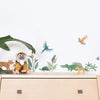 Kinderkamer muurstickers met organische jungle dieren zoals een tijger en krokodil, in zachte aardetinten met groene planten - Muursticker | Jungle Animal - Default Title - Bosdieren, jungle, kinderkamer, lilipinso, Muursticker, vliesbehang, Yatsuni - Casa Mini