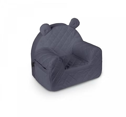 Antraciet kinderstoel Velvet Nightshadow met zachte velvet stof, gewatteerd zitvlak en speelse oortjes, kindvriendelijk en. - Default Title - Antraciet, babysteps, kinderstoel, Nightshadow, Velvet - Kinderstoel Velvet Nightshadow - Casa Mini