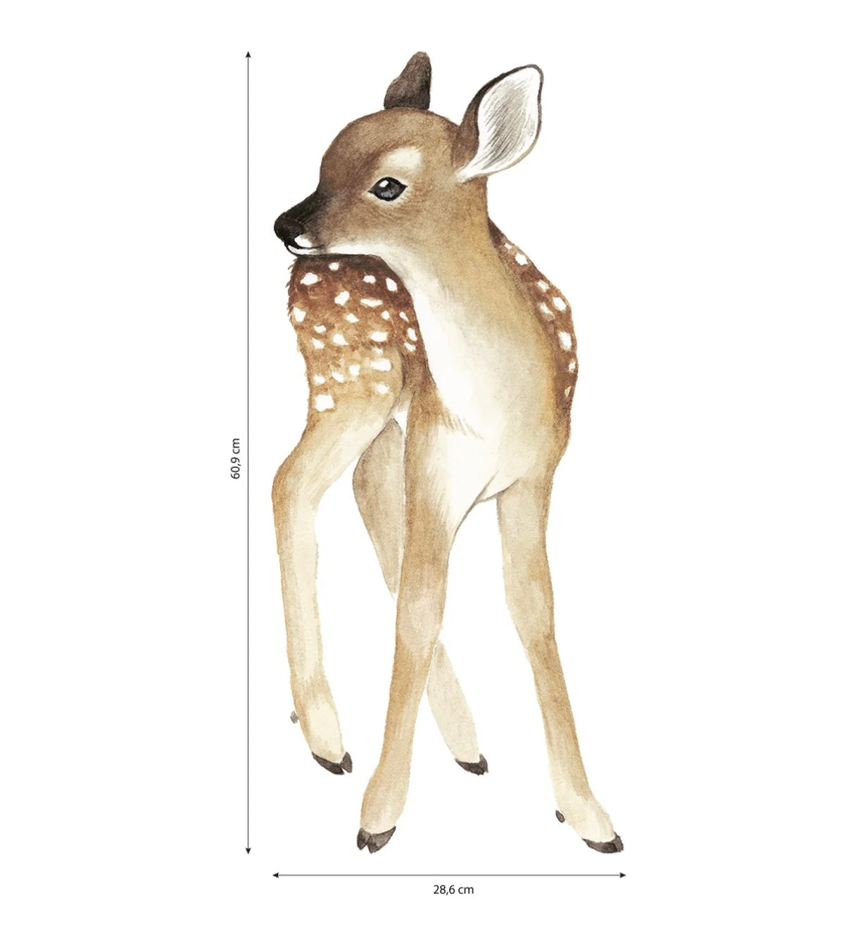 Organische bruine herten muursticker met witte vlekken, veilig en kindvriendelijk voor kinderkamer en kinderinterieur. - Default Title - Muursticker | Oh Deer Fawn - hert, kinderkamer, lilipinso, Muursticker, oh deer - Casa Mini