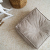 Beige vierkante kinderpoef van rib velvet, kindvriendelijk en veilig, ideaal voor de kinderkamer, duurzaam met lange. - Default Title - beige, kinderpoef, poef, Velvet, vierkant - Kinderpoef Rib Velvet Beige - Casa Mini