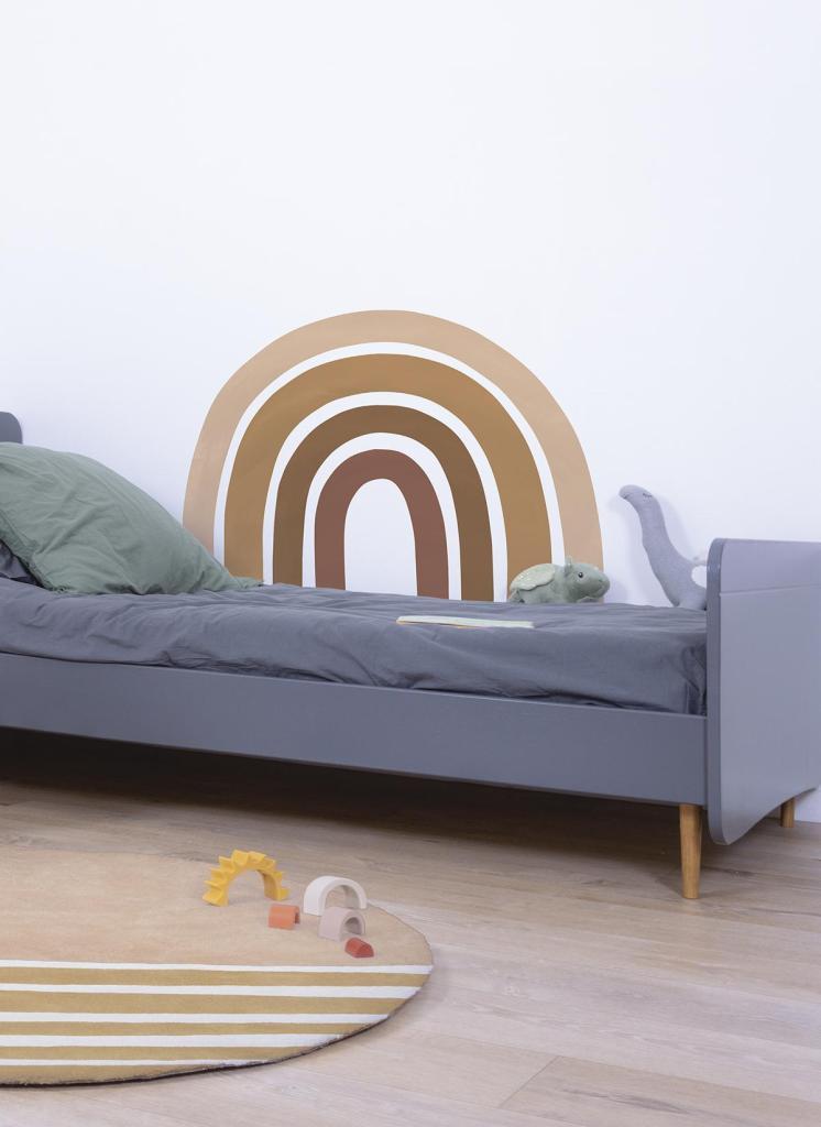 Organische muurstickers in warme aardetinten, veilige regenboog voor kinderkamer, kindvriendelijk kinderinterieur bij grijs. - Default Title - Muursticker | Sunny Rainbow XL - kinderkamer, lilipinso, Muursticker, Regenbogen, Regenboog, sunny - Casa Mini