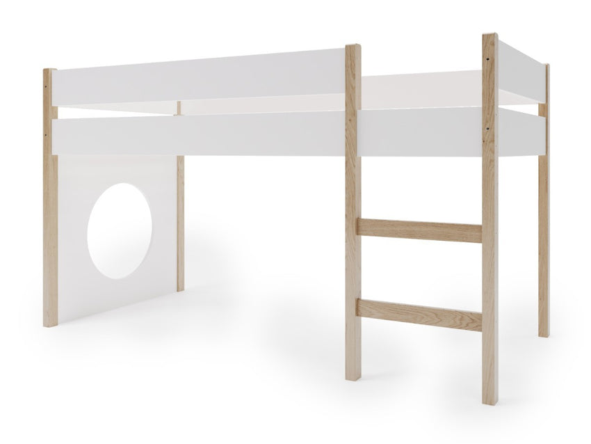 Wit los paneel voor half-hoogslaper met organisch design, veilig en kindvriendelijk voor kinderkamerinterieur. - Wit - Los paneel | YappyGrott - Half-hoogslaper, kinderbed, los paneel, paneel, peuterbed, yappygrot - Casa Mini
