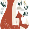 Organische, kindvriendelijke muurstickers met een vos en jong in warme oranje- en beige tinten, omringd door bloemen, ideaal . - Muursticker | Fox Family - Default Title - forest happiness, kinderkamer, lilipinso, Muursticker, vliesbehang, Vos, Vossen - Casa Mini