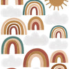 Organische, kindvriendelijke muurstickers met zachte aardetinten, regenbogen en zon voor multifunctionele decoratie in de. - Muursticker | Pretty Rainbow - Default Title - kinderkamer, lilipinso, Muursticker, Regenbogen, Regenboog, sunny, vliesbehang - Casa Mini