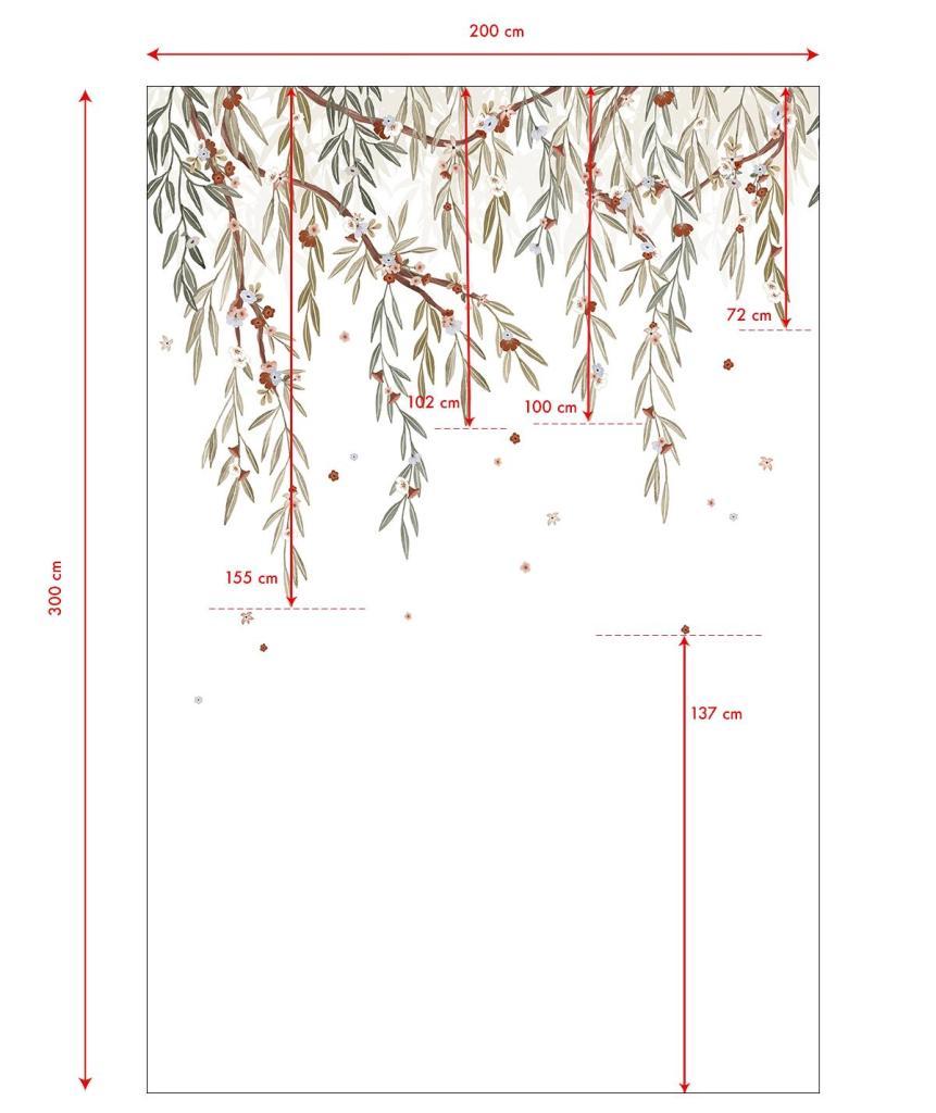 Lilydale eucalyptus behangwand met organisch takken- en bladmotief in zachte groene en bruine tinten, veilig en. - 2.48 x 2 M - Lilydale Eucalyptus Behangwand | Lilipinso - behang, behangpaneel, bloemen, bloemen en bladeren, eucalyptus, kinderkamer, kinderkamer behang, lilipinso, Lilydale - Casa Mini