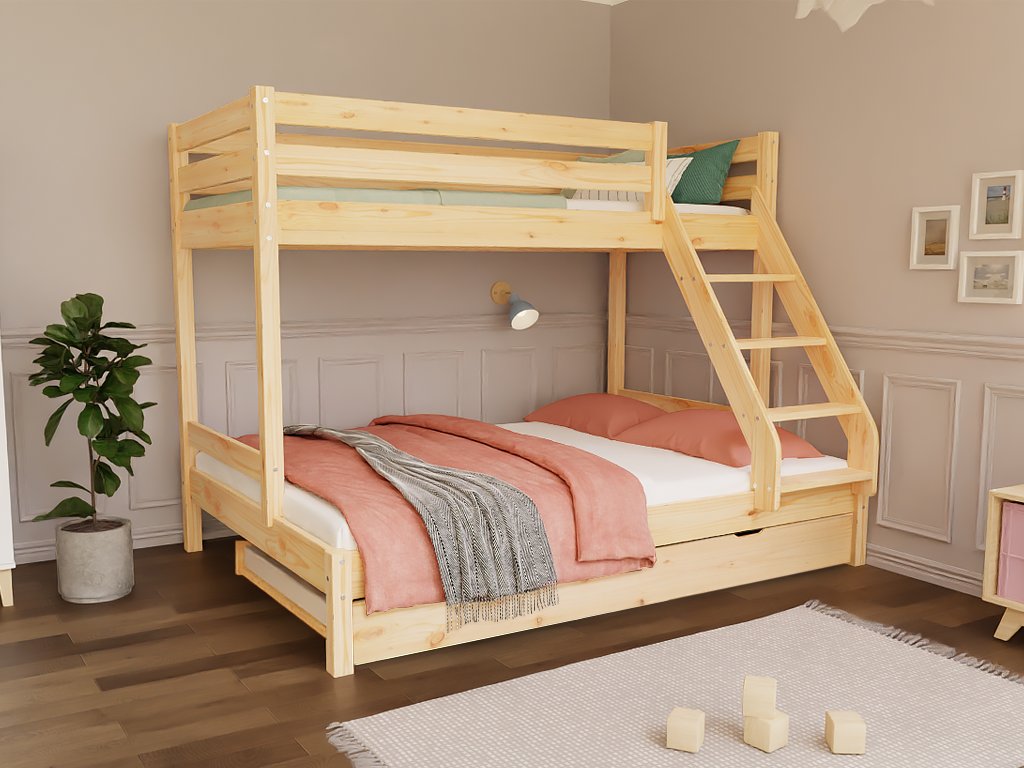 Familiebed 3 persoons hoogslaper