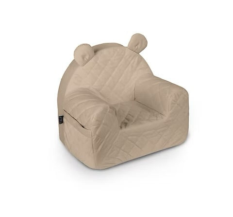 Beige velvet kindvriendelijke kinderstoel met zachte bekleding en oortjes, veilig en duurzaam voor kinderkamergebruik, met. - Default Title - babysteps, beige, kinderstoel, Velvet - Kinderstoel Velvet Beige - Casa Mini
