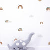 Muursticker met organische, kindvriendelijke regenbogen en wolken in zachte aardetinten op witte muur, grijs. - Muursticker | Pretty Rainbow - Default Title - kinderkamer, lilipinso, Muursticker, Regenbogen, Regenboog, sunny, vliesbehang - Casa Mini