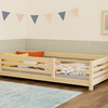 Licht houten kinderbed 90x200 cm met open zijdes en slat-ontwerp, Scandinavisch stijl, laag bij de grond, geschikt voor. - Kinderbed Tuly 90 x 200 cm - Naturel (ongelakt) - 90x200, kinderbed, peuterbed, scandinavisch design, Tuly - Casa Mini