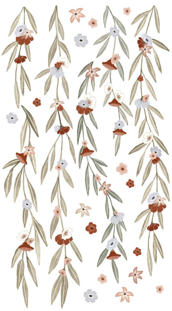 Organische muurstickers met eucalyptusbladeren en bloemen in zachte groene en roestbruine tinten, veilig en kindvriendelijk. - Default Title - Muursticker | Lilydale Eucalyptus XL - Eucalyptus, kinderkamer, lilipinso, Lilydale, Muursticker - Casa Mini