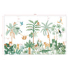 Organisch junglebehang met groene bladeren, palmbomen, en apen, veilig en kindvriendelijk voor een speelse kinderkamer of. - 2.48 M x 4 M - Jungle behangwand | Lilipinso - apen, behang, behangpaneel, jungle, kinderkamer, kinderkamer behang, lilipinso, Yatsuni - Casa Mini
