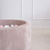 Ronde roze ballenbad van rib velvet polyester met kindvriendelijk design, ideaal voor de kinderkamer, veilig en duurzaam,. - 90x30 - 90x30, 90x40, afneembaar, Ballenbad, Fluweel, pink, Polyester, Rib velvet, roze, wasbaar - Ballenbad Rib Velvet Pink - Casa Mini