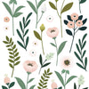 Organische bloemen en bladeren in zachte roze en groene tinten, kindvriendelijke muursticker voor de kinderkamer,. - Muursticker | Flowers & Leaves - Default Title - bloemen, bloemen en bladeren, kinderkamer, lilipinso, Muursticker, vliesbehang, wonderland - Casa Mini