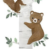 Organische muurstickers met bruine beren in een lichte boom op wit met groene bladeren, veilig en kindvriendelijk voor. - Default Title - Muursticker | Kharu Bear XL - Bear, beer, Kharu, kinderkamer, lilipinso, Muursticker - Casa Mini