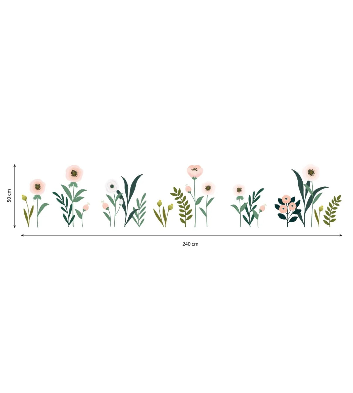 Organische muurstickers met bloemen en bladeren in zachte pastelkleuren, veilig en kindvriendelijk voor het. - Default Title - Muursticker | Wonderland Flower XL - bloemen en bladeren, kinderkamer, lilipinso, Muursticker, wonderland - Casa Mini