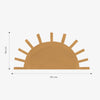 Organische muursticker in warme okerkleur, zonnige halve cirkel met stralen, veilig en kindvriendelijk ontwerp voor. - Default Title - Muursticker | Sunny Sun XL - kinderkamer, lilipinso, Muursticker, sunny, Zon - Casa Mini