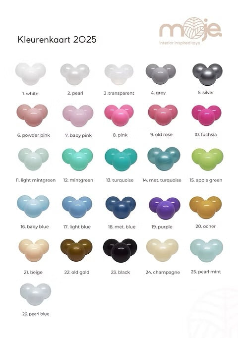 Set van 100 hoogwaardige kunststof ballen in zachte pastel- en neutrale tinten voor kinderkamer ballenbaden, kindvriendelijk . - 1.  White - afneembaar, ballen, Ballenbad, Moje - Ballenbad Ballen 100 stuks - Casa Mini