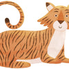 Oranje en bruine kindvriendelijke tijger muurstickers met organisch design, perfect voor kinderkamer en kinderinterieur. - Default Title - Muursticker | Yatsuni Tiger XL - bloemen en bladeren, kinderkamer, lilipinso, Muursticker, Tijger, Yatsuni - Casa Mini