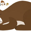 Organische muurstickers met een slapende bruine beer en bosmotieven, veilig en kindvriendelijk voor kinderinterieur en. - Default Title - Muursticker | Forest Bear XL - Bear, beer, forest, forest happiness, kinderkamer, lilipinso, Muursticker - Casa Mini