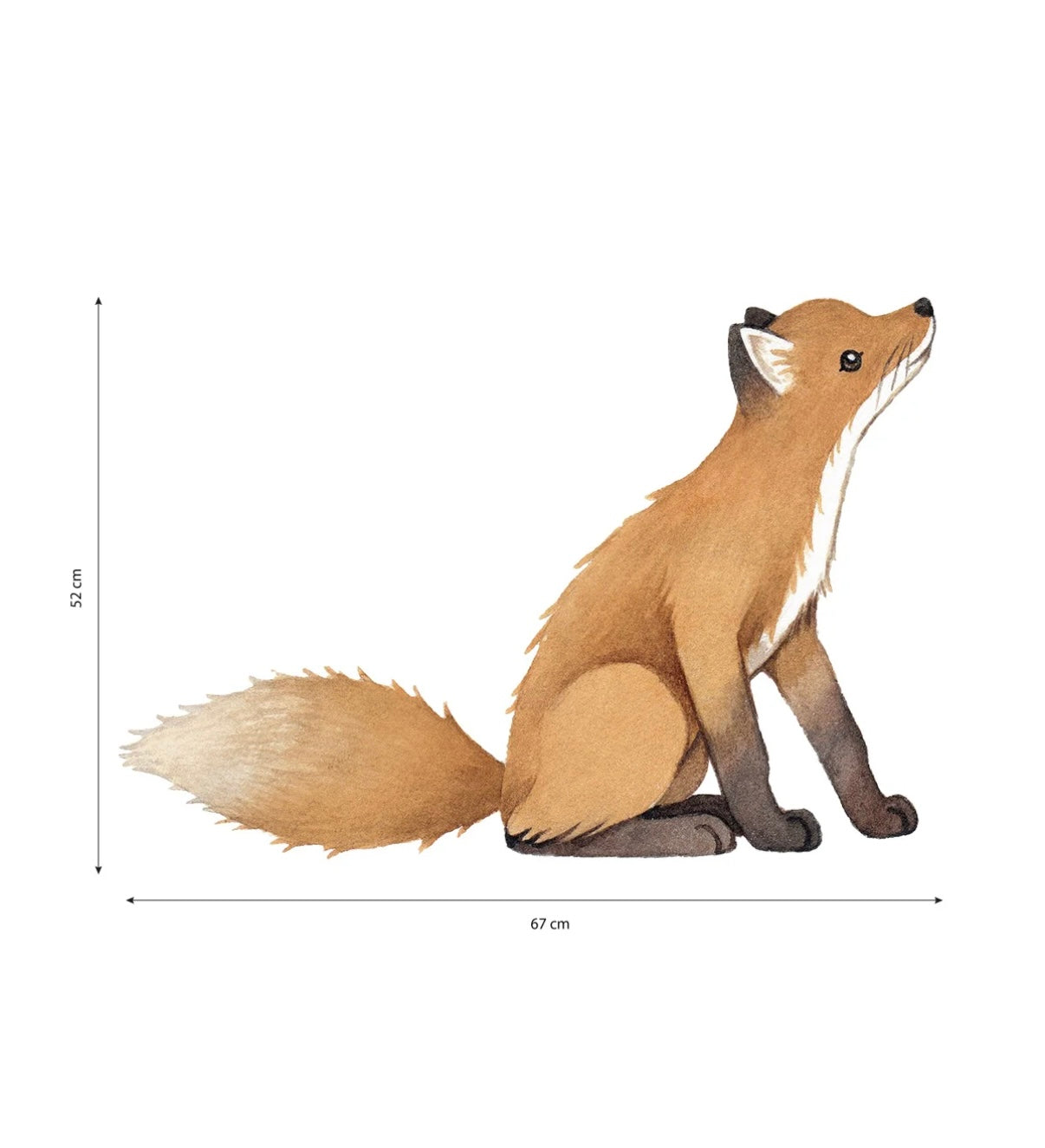 Organische, kindvriendelijke muurstickers van een zittende vos in warme bruintinten, perfect voor de kwaliteit en veilige. - Muursticker | Forest Fox - Default Title - fox, kinderkamer, lilipinso, Muursticker, Vos - Casa Mini