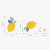 Organische muurstickers van citroen in geel met groen blad, inclusief kleine roze bloem, kindvriendelijk en multifunctioneel. - Muursticker | Lemon - Default Title - citroen, kinderkamer, Lemon, lilipinso, louise, Muursticker - Casa Mini