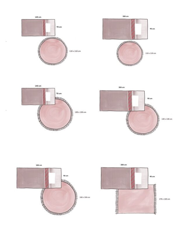 Rond vloerkleed in zachte roze kleur met wolkvormige, organische contouren, kindvriendelijk en multifunctioneel design van. - Cakey Vloerkleed - Default Title - 130x130, Cakey, Petit Tapis, rond, Vloerkleed, wolk - Casa Mini