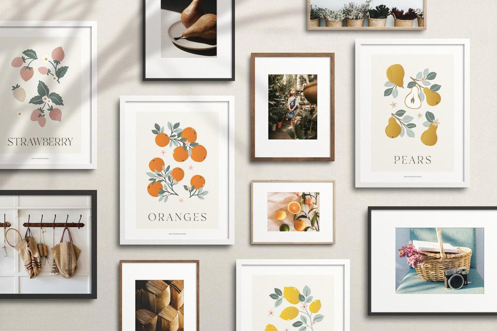 Kinderkamer poster met organisch sinaasappelthema in zachte oranje en groene tinten, veilig en kindvriendelijk,. - Poster Orange | Lilipinso - Default Title - kinderkamer, lilipinso, louise, Orange, Sinaasappels - Casa Mini