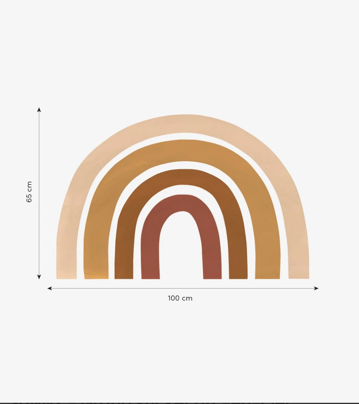 Organische muurstickers met een veilige bruine en beige regenboog, perfect voor een kinderkamer en kindvriendelijk interieur. - Default Title - Muursticker | Sunny Rainbow XL - kinderkamer, lilipinso, Muursticker, Regenbogen, Regenboog, sunny - Casa Mini
