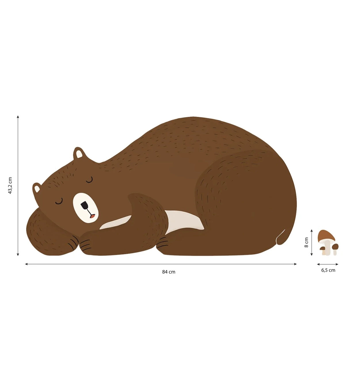 Organische, kindvriendelijke muurstickers van een slapende bruine beer, ideaal voor een veilige kinderkamer en. - Default Title - Muursticker | Forest Bear XL - Bear, beer, forest, forest happiness, kinderkamer, lilipinso, Muursticker - Casa Mini