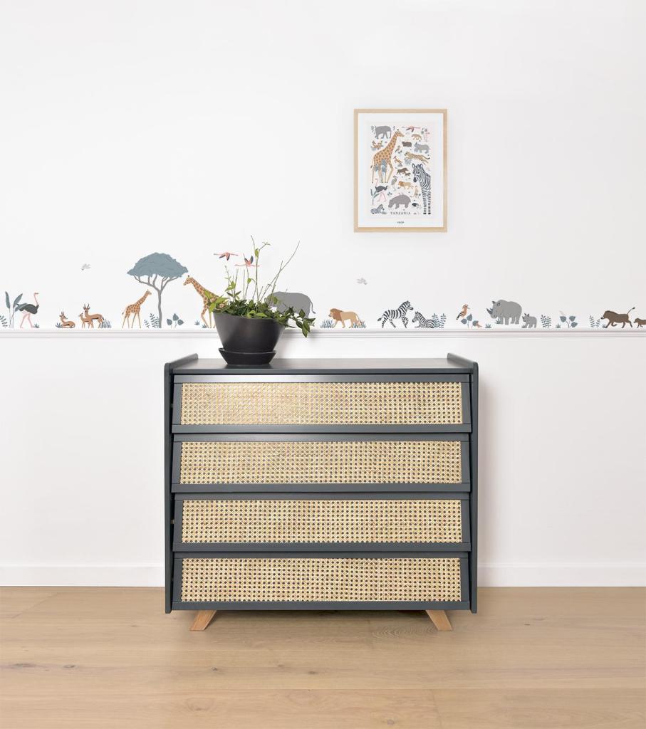 Organische, kindvriendelijke muurstickers met savanne dieren in zachte aardetinten, perfect voor de kinderkamer als. - Muursticker | Savannah Animals - Default Title - Giraffe, kinderkamer, lilipinso, Muursticker, Savanne, Tanzania, vliesbehang - Casa Mini