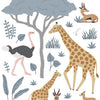 Organische, kindvriendelijke muurstickers met savanne dieren in zachte, natuurlijke kleuren, perfect voor de kinderkamer,. - Muursticker | Savannah Animals - Default Title - Giraffe, kinderkamer, lilipinso, Muursticker, Savanne, Tanzania, vliesbehang - Casa Mini