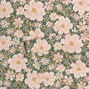 Donkergroen vliesbehang met organisch bloemmotief in zachte zandkleur, ideaal voor veilig en kindvriendelijk. - Default Title - Éléonore Flowers donker groen | Lilipinso - behang, bloemen, bloemen en bladeren, kinderkamer, kinderkamer behang, klaprozen, lilipinso, vliesbehang, Éléonore - Casa Mini