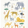 Poster voor kinderkamer met organische, kindvriendelijke illustraties van Afrikaanse dieren in zachte pastelkleuren,. - Poster Afrika | Lilipinso - Default Title - Afrika, bloemen en bladeren, kinderkamer, lilipinso, living earth, Noord Amerika - Casa Mini
