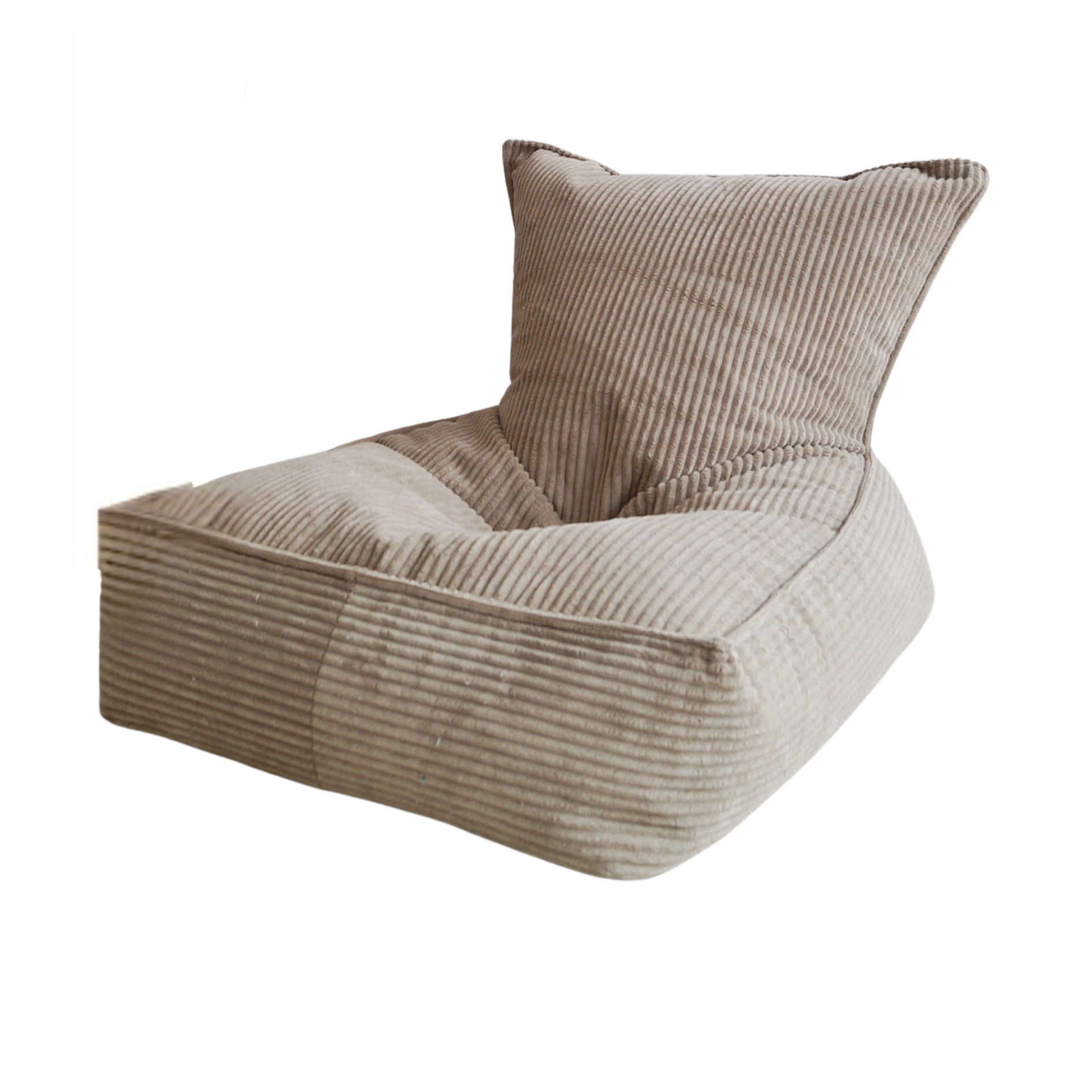 Beige ribfluwelen zitzak met hoge rugleuning, zachte en kindvriendelijke stof, ideaal voor de kinderkamer, biedt kwaliteit,. - Default Title - beanbag, beige, Velvet, zitzak - Beanbag Rib Velvet Beige - Casa Mini
