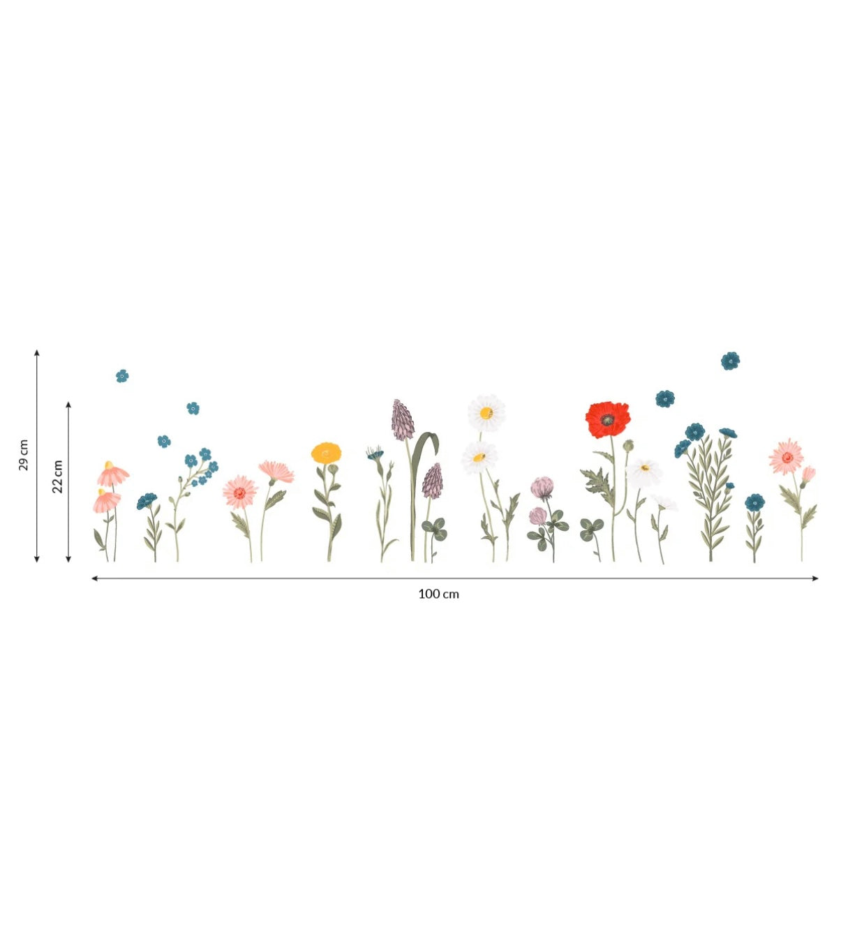 Organische kindvriendelijke muurstickers met kleurrijke bloemen en bladeren in zachte pastelkleuren, ideaal voor de. - Muursticker | Cornflowers - Default Title - bloemen, bloemen en bladeren, kinderkamer, lilipinso, Muursticker, vliesbehang - Casa Mini