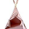Roze linnen tipi tent met natuurlijke houten palen, kindvriendelijk en veilig voor de kinderkamer, duurzame kwaliteit en. - Default Title - Naturel, pink, Tipitent, wasbaar - Tipi Tent Linnen Pink - Casa Mini