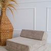 Beige ribfluwelen kinderlounger met zachte kussens, perfect voor een kinderkamer, kindvriendelijk en veilig ontwerp met. - Default Title - beige, Lounger, Moje, rib, Velvet - Lounger Rib Velvet Beige - Casa Mini