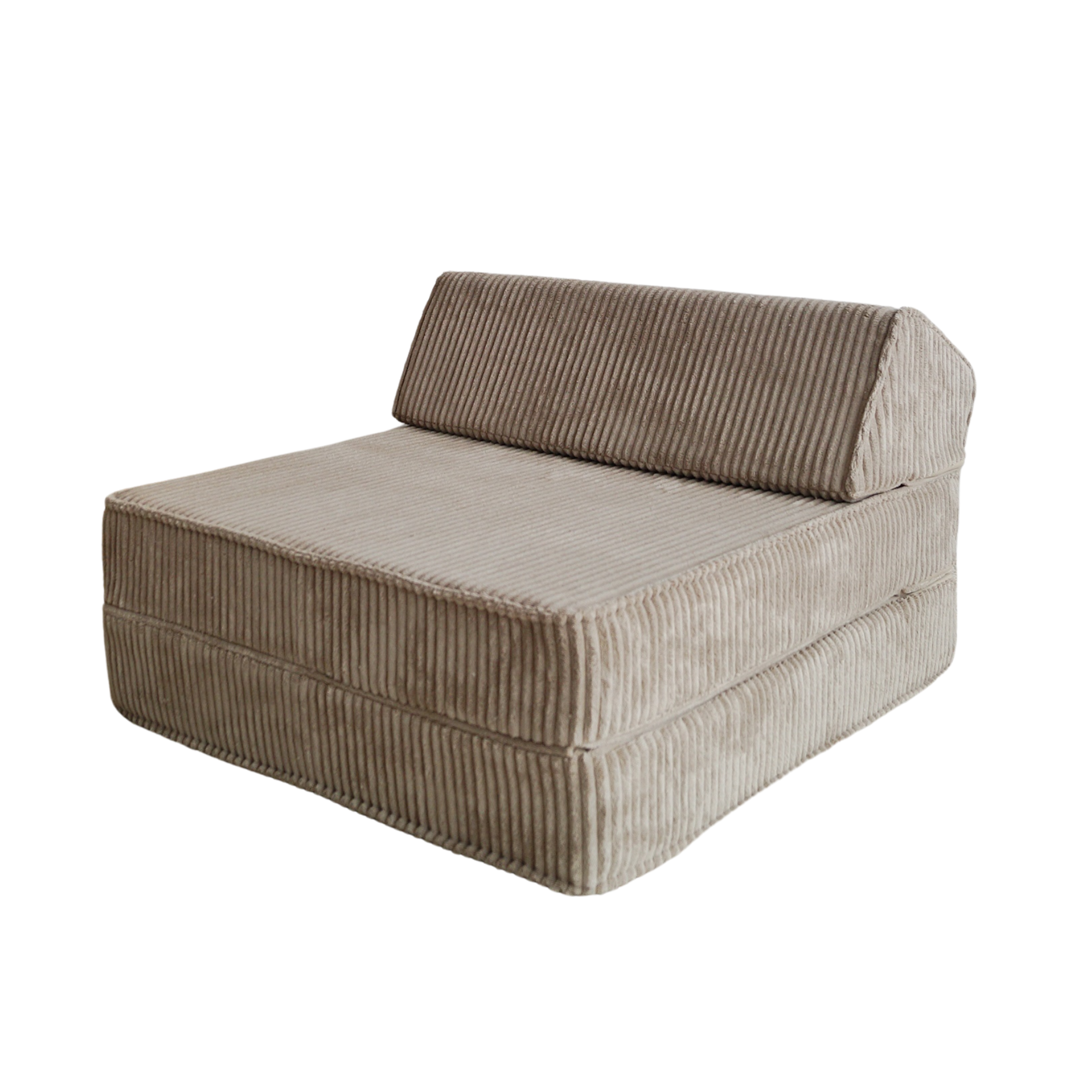 Beige ribfluwelen Lounger met hoge rugleuning, kindvriendelijk en veilig, ideaal voor kinderkamer, betaalbaar en van hoge. - Default Title - beige, Lounger, Moje, rib, Velvet - Lounger Rib Velvet Beige - Casa Mini