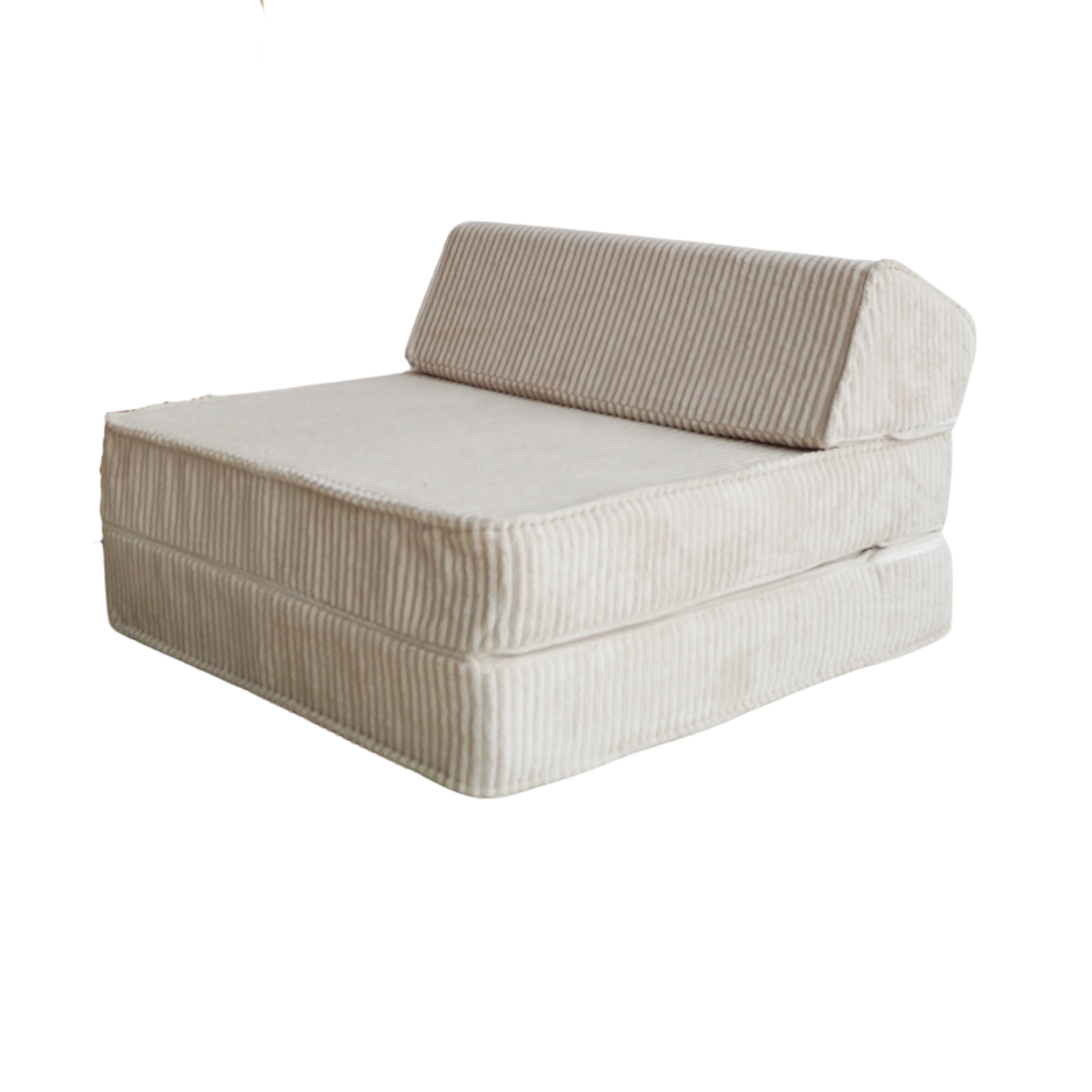 Crème kleurige ribfluwelen lounger voor kinderkamer, kindvriendelijk en veilig met lange levensduur, betaalbare kwaliteit. - Default Title - Creme, Lounger, Moje, rib, Velvet - Lounger Rib Velvet Cream - Casa Mini