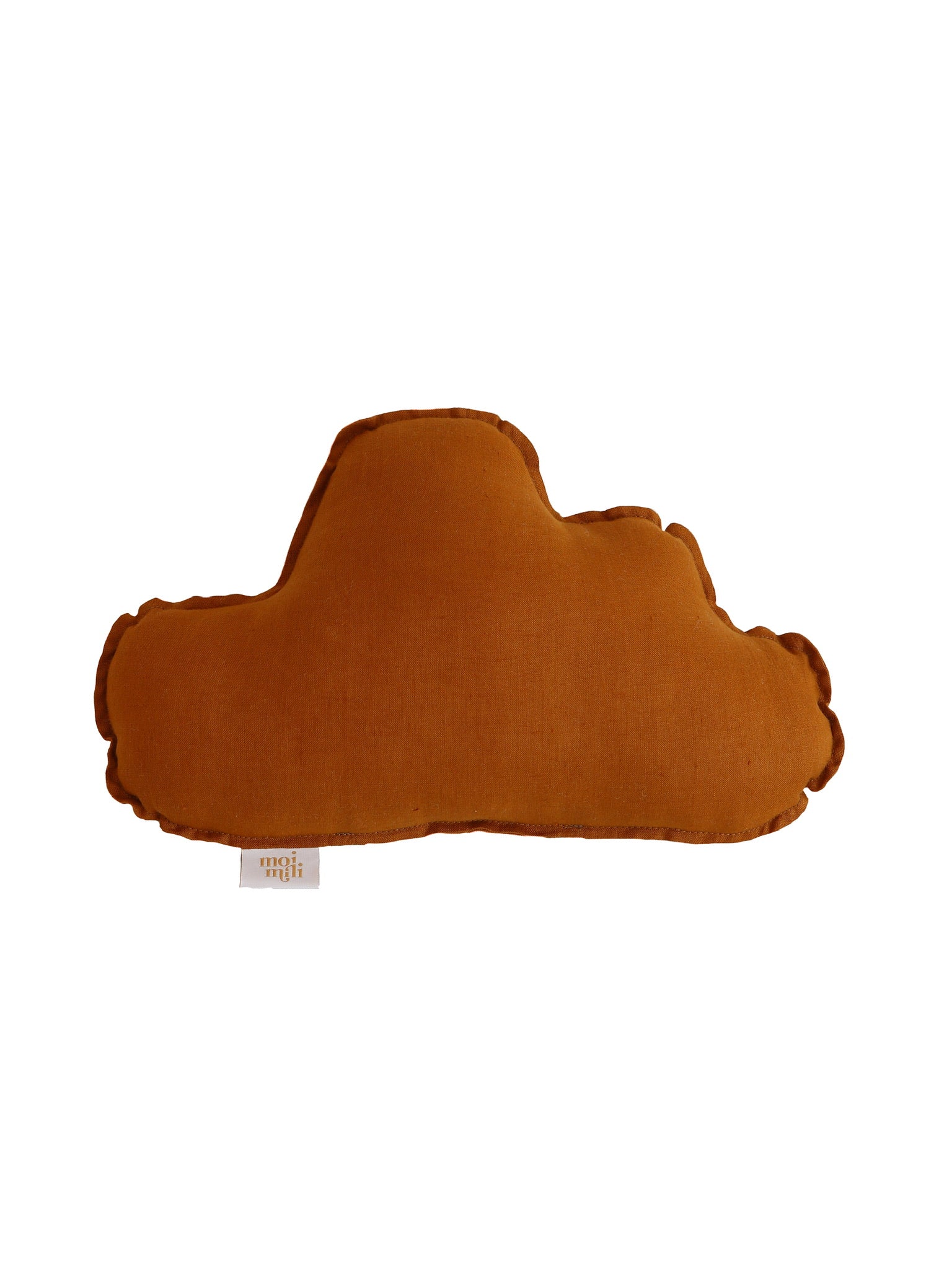 Linnen sierkussen in caramelkleurige wolkvorm met zachte velours stof, ideaal voor een veilig en organisch kinderinterieur. - White / White - Linnen sierkussen Cloud (set van 2) - Kussen, Moimili, Sierkussen, Soft collection, Velvet, Volants - Casa Mini
