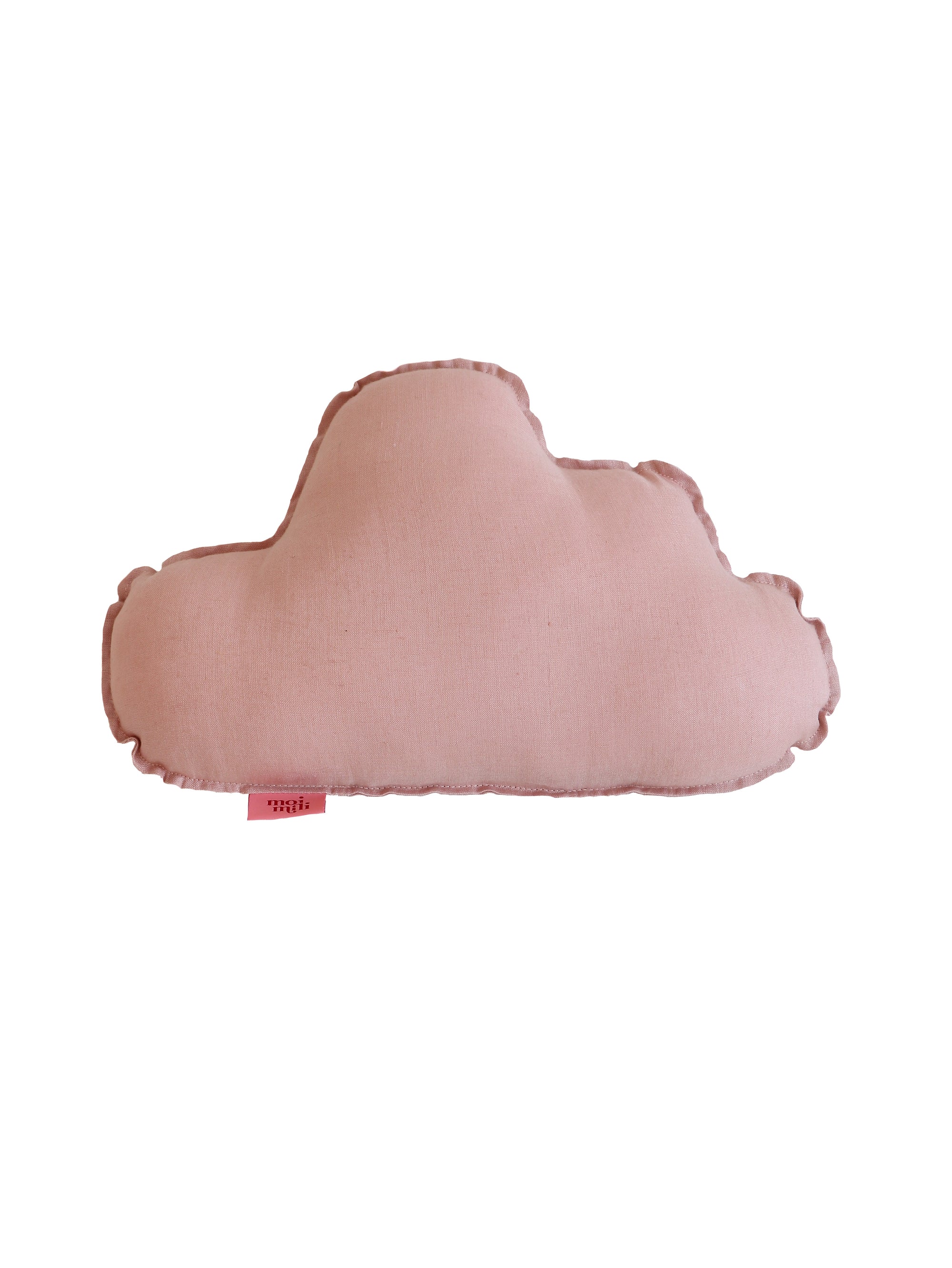 Roze linnen sierkussen in wolkenvorm met zachte volants, organisch en kindvriendelijk voor de kinderkamer. - White / White - Linnen sierkussen Cloud (set van 2) - Kussen, Moimili, Sierkussen, Soft collection, Velvet, Volants - Casa Mini